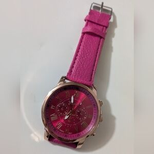 Unisex Hot Pink Geneva Quartz Ghost Watch